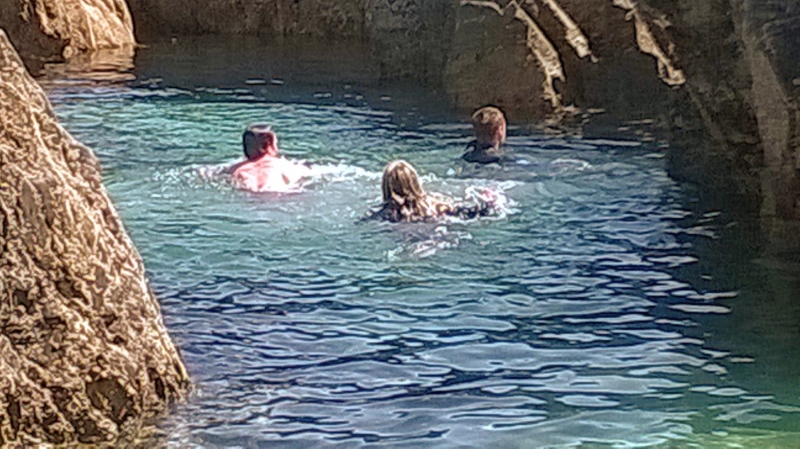 Enjoy swims in the rockpools
