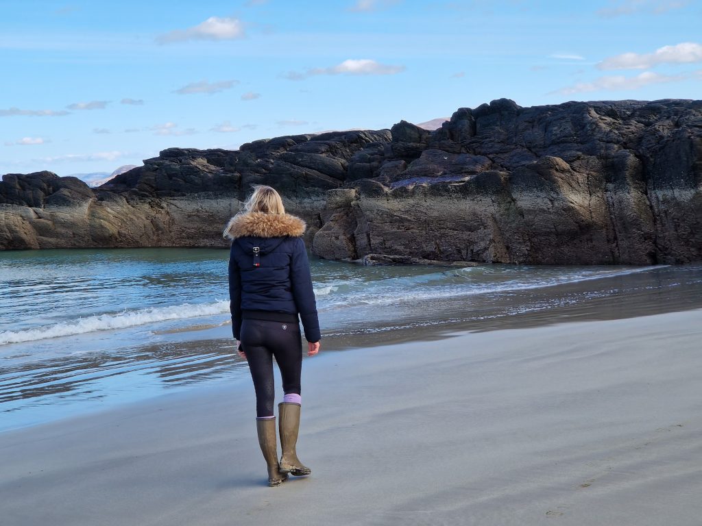 Person walking on beach