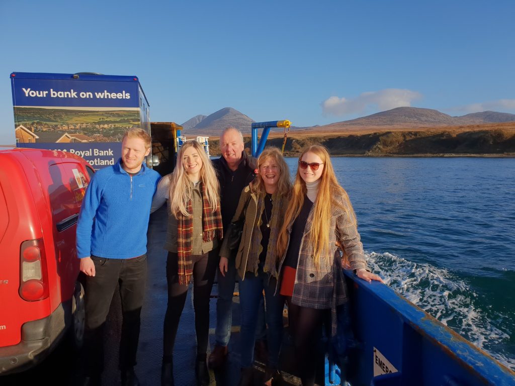 People on a ferry boat