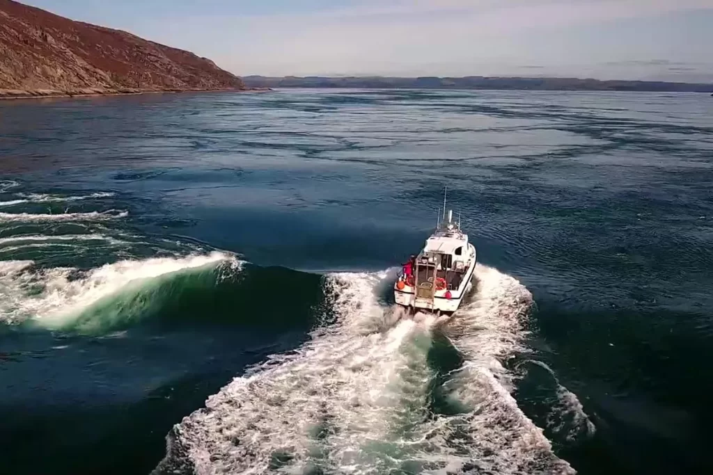 A boat on the sea