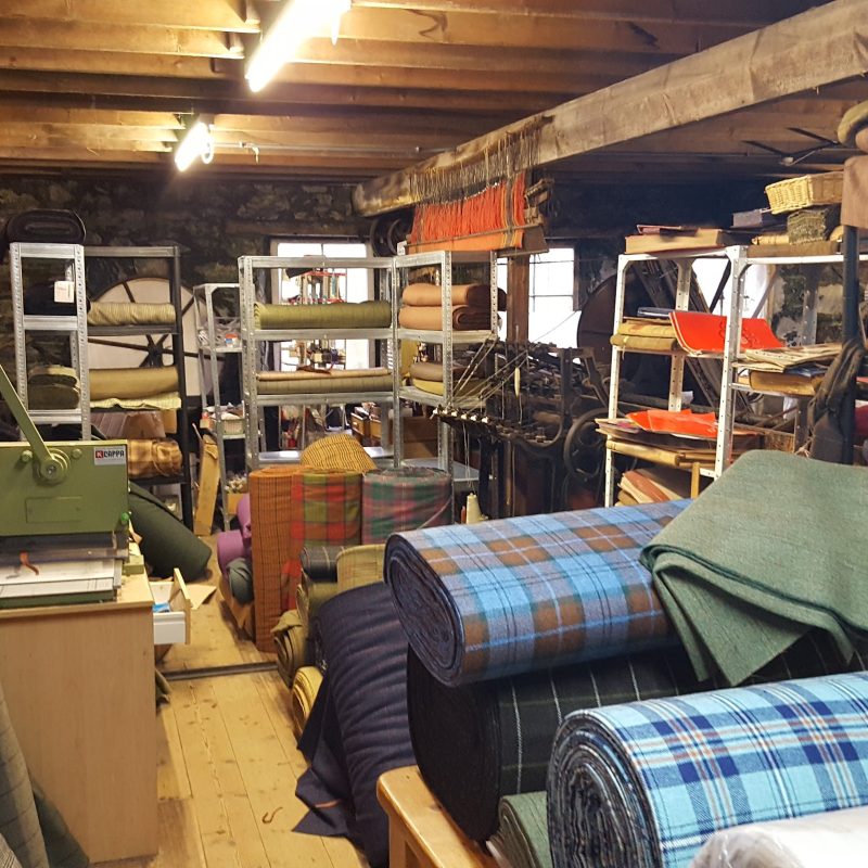 Rolls of tweed at Islay Woollen Mill