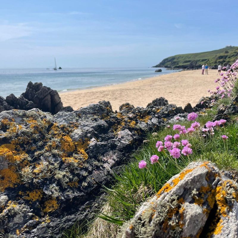 rocks and sandy beach