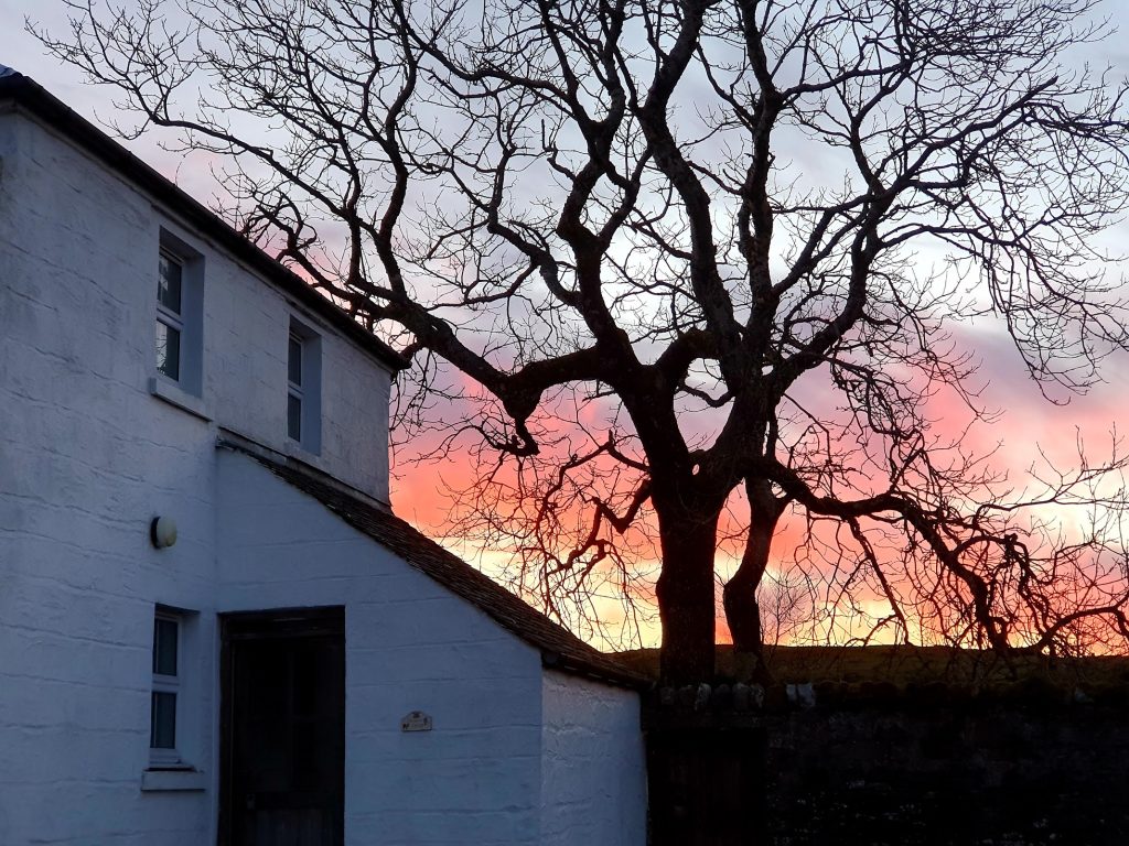 Cottage at sunset