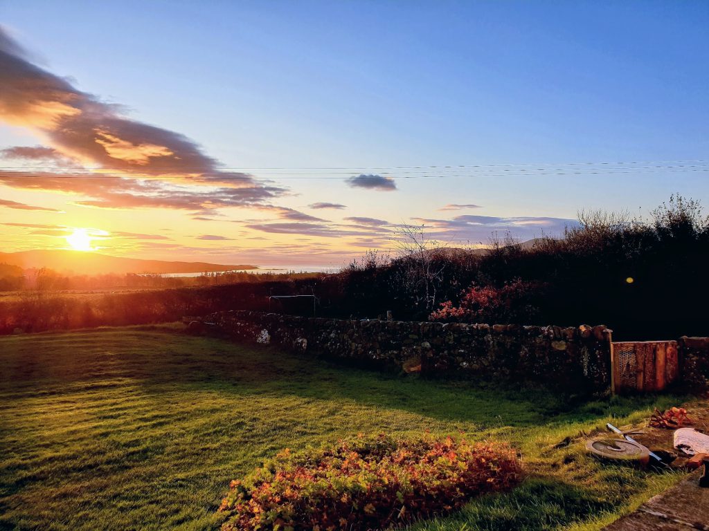 view across the landscape at sunrise