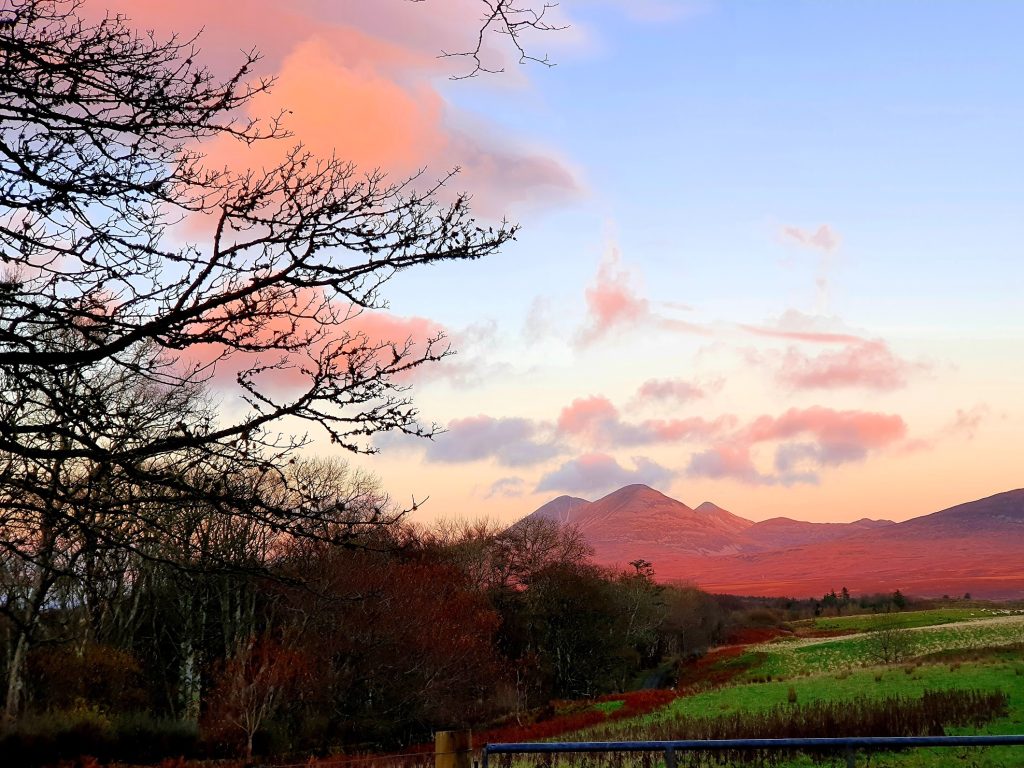 Sunset over the hills